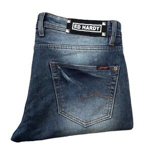 RARE Ed Hardy Skiller Jeans Size 36 Blue